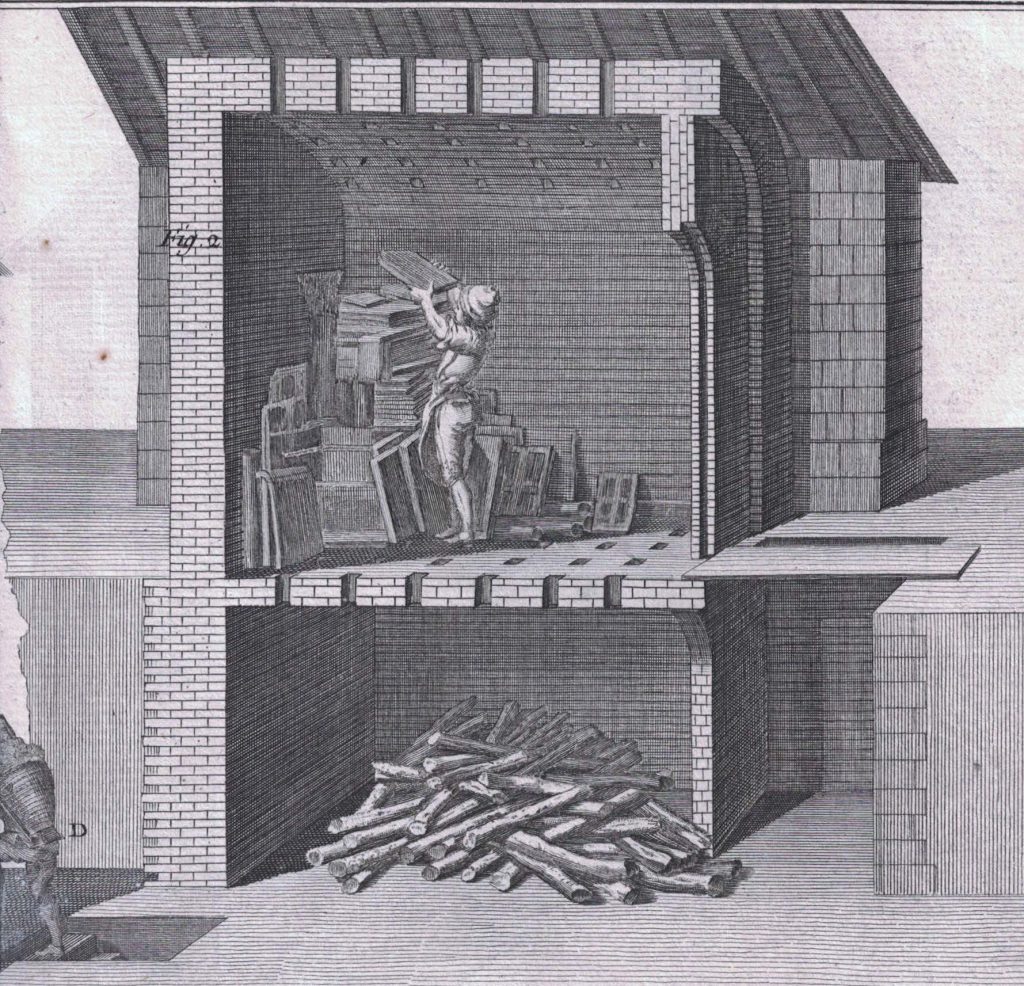 Ofenbauer bei der Arbeit