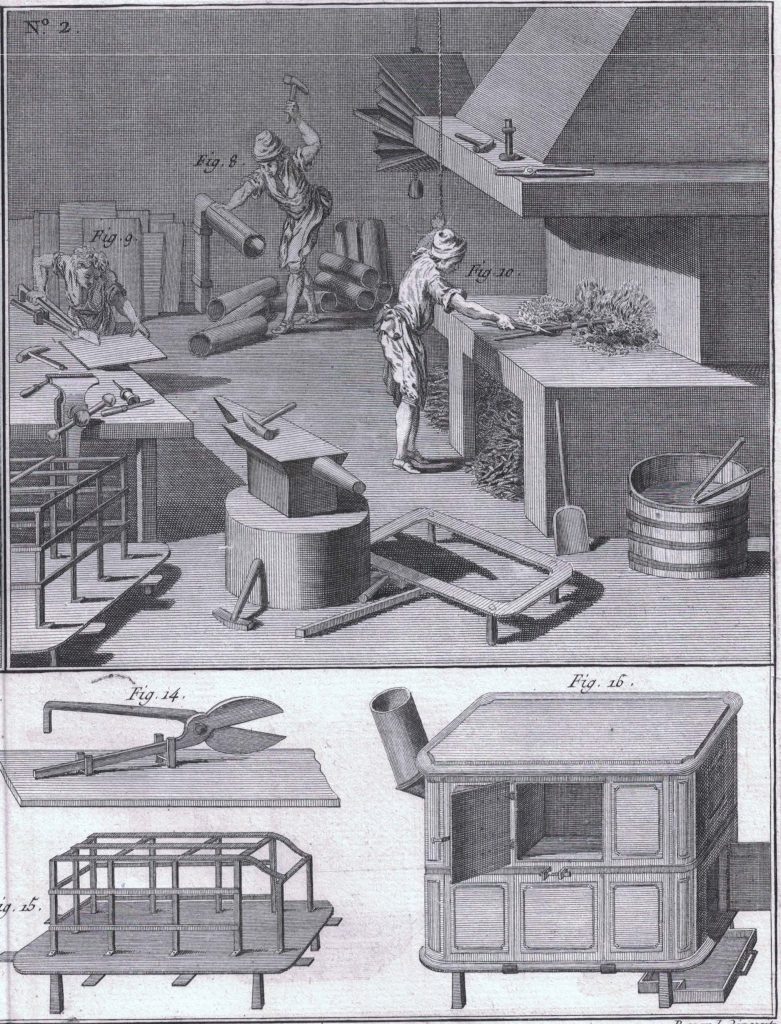 Werkstatt eines Ofenbauers