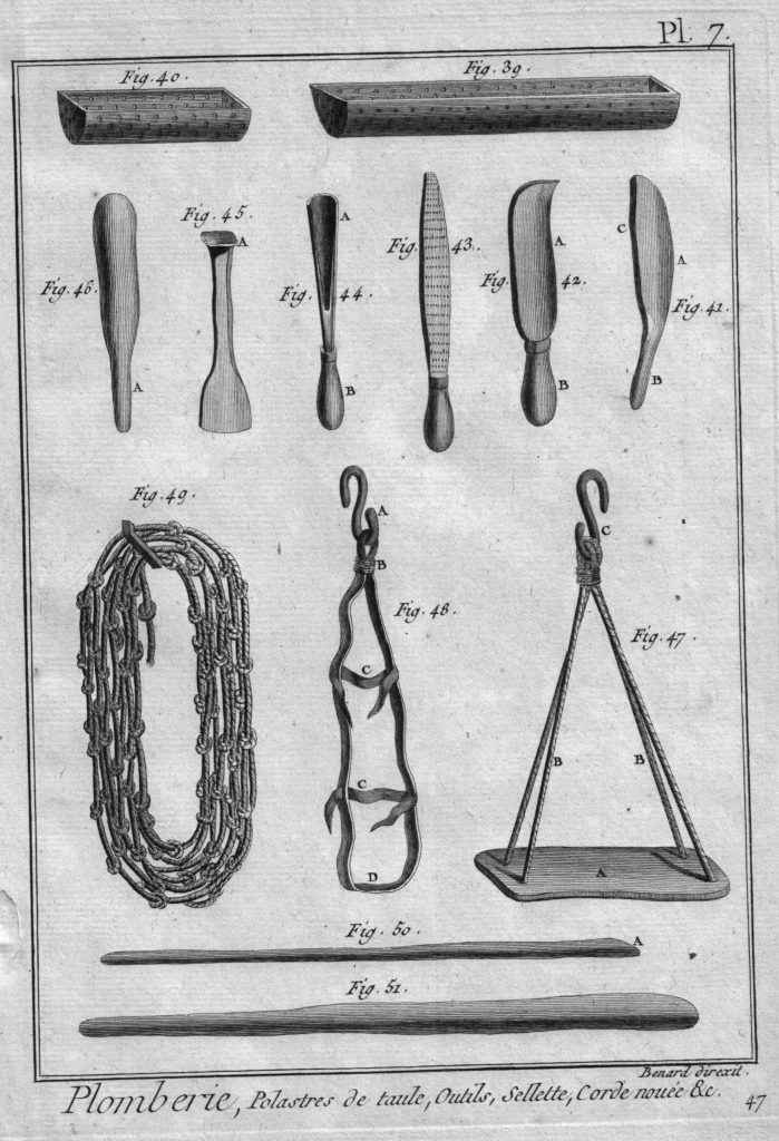 Bleiverarbeitung im 18. Jhd. - Werkzeuge