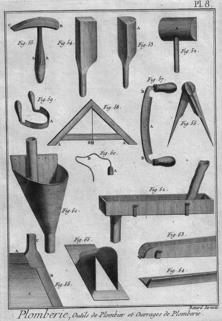 Bleiverarbeitung im 18. Jhd. - Werkzeuge